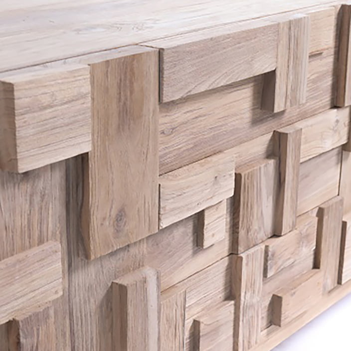 Block madia/porta tv – legno Teak – 180x45x70h