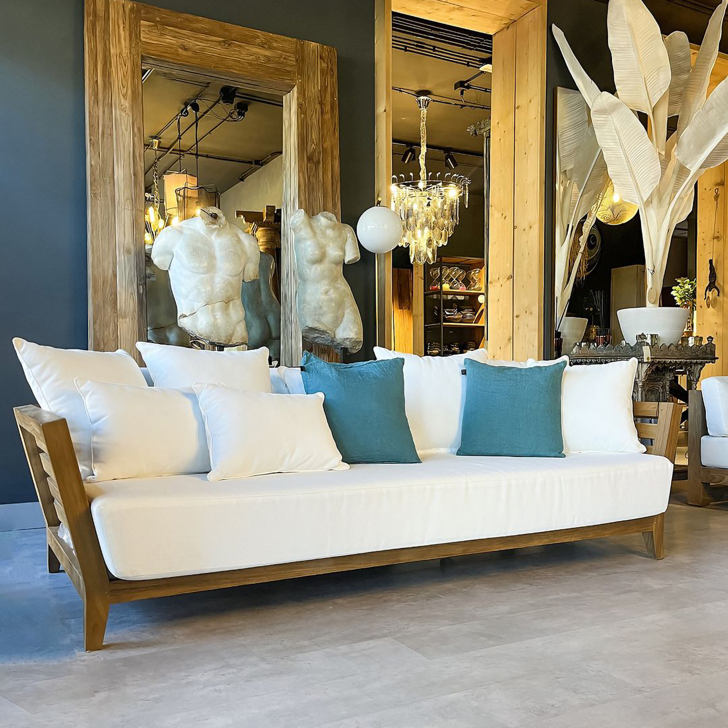 Divano Allegra- legno Teak – 231x104x61h
