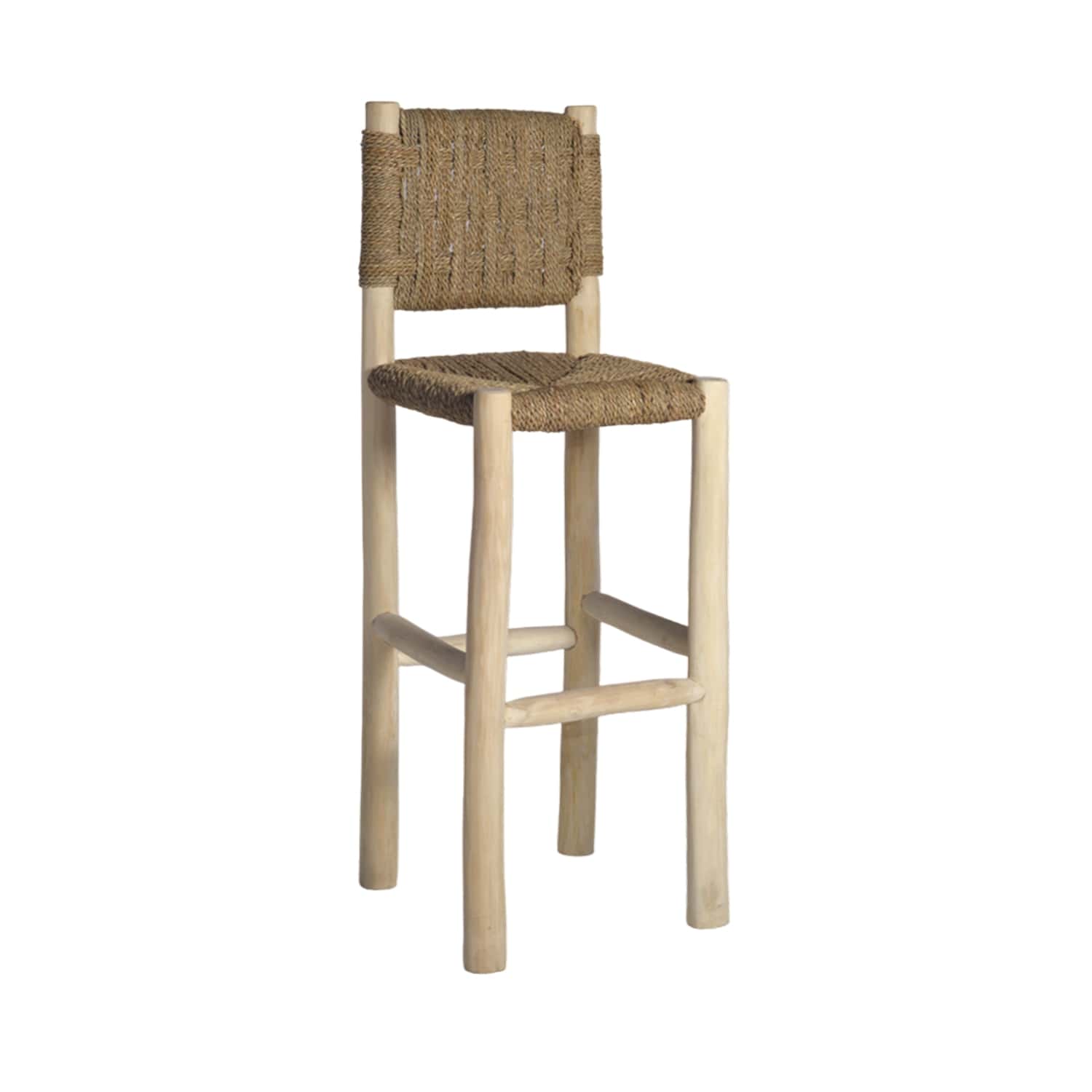 Kampung sgabello alto – legno Teak – 35x37x105h
