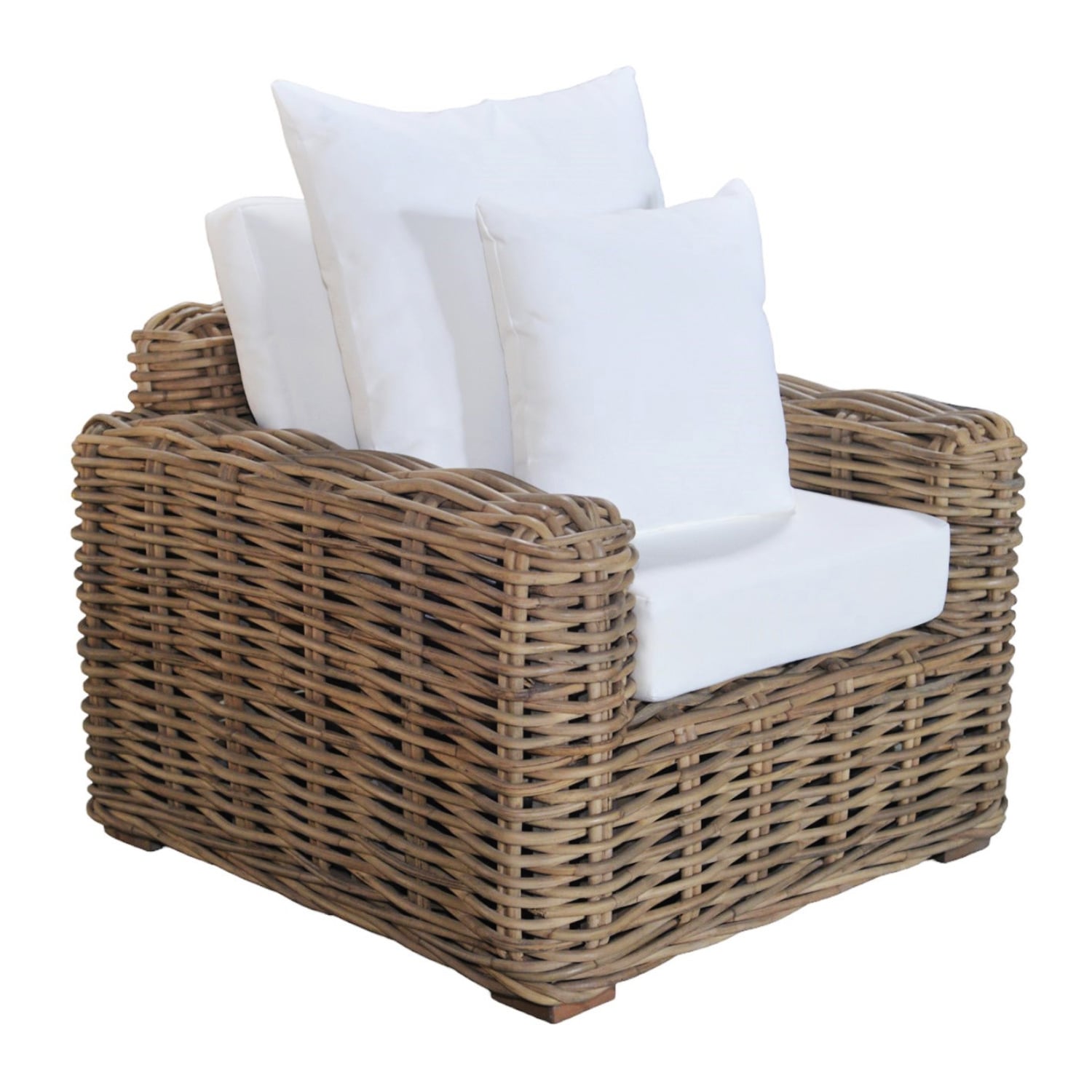 Poltrona Bassa In Rattan Naturale Parma - 61x94x85 Cm, Bianca, Senza Braccioli, Per Giardino E Terrazza - Foto 11