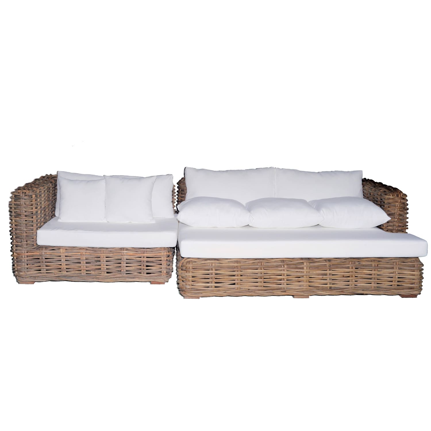 Marsha divano – rattan naturale – 300x140x75h