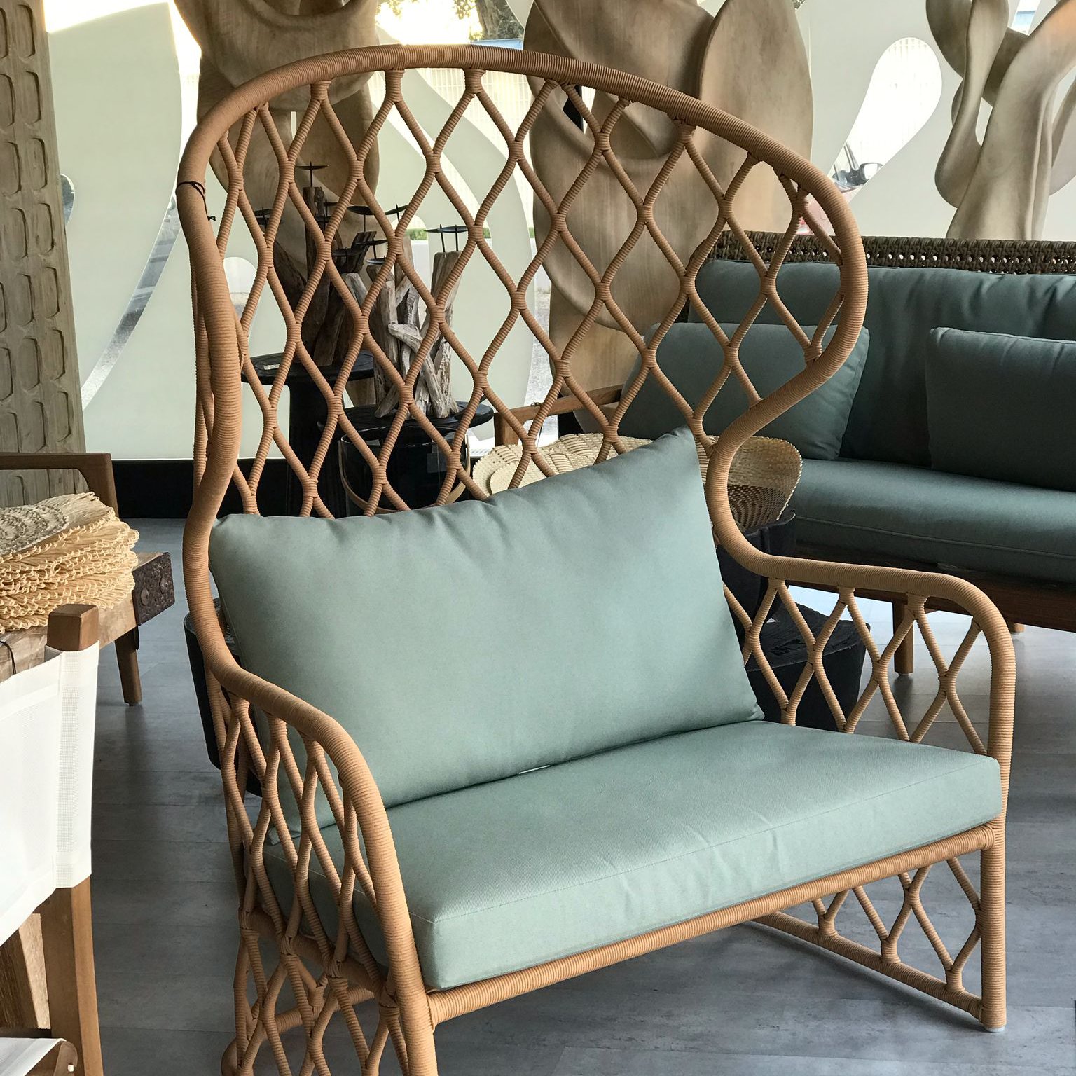 Poltrona Ester – corda/alluminio – 99x68x131H